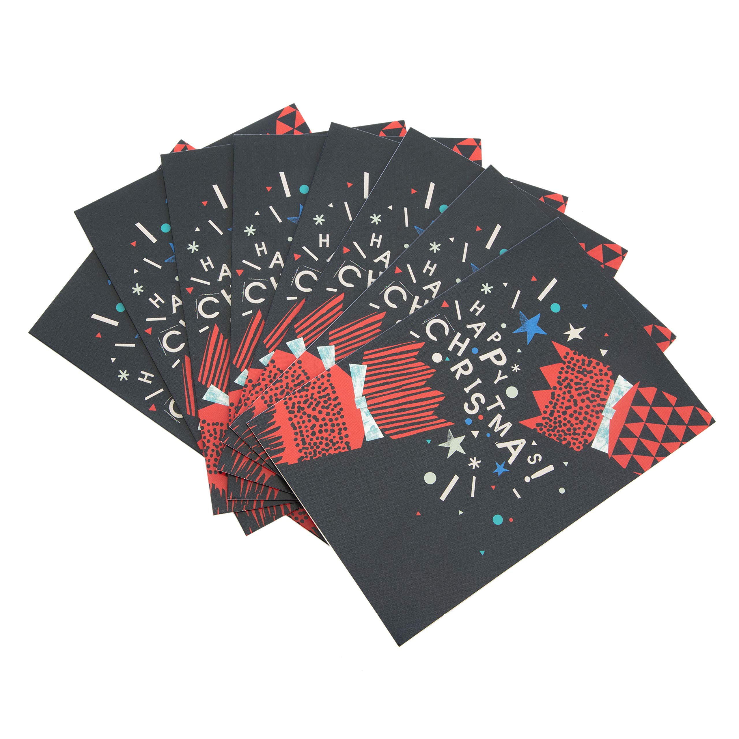 Hallmark Charity Christmas Card Pack 'Crackers' 8 Cards, 1 Design