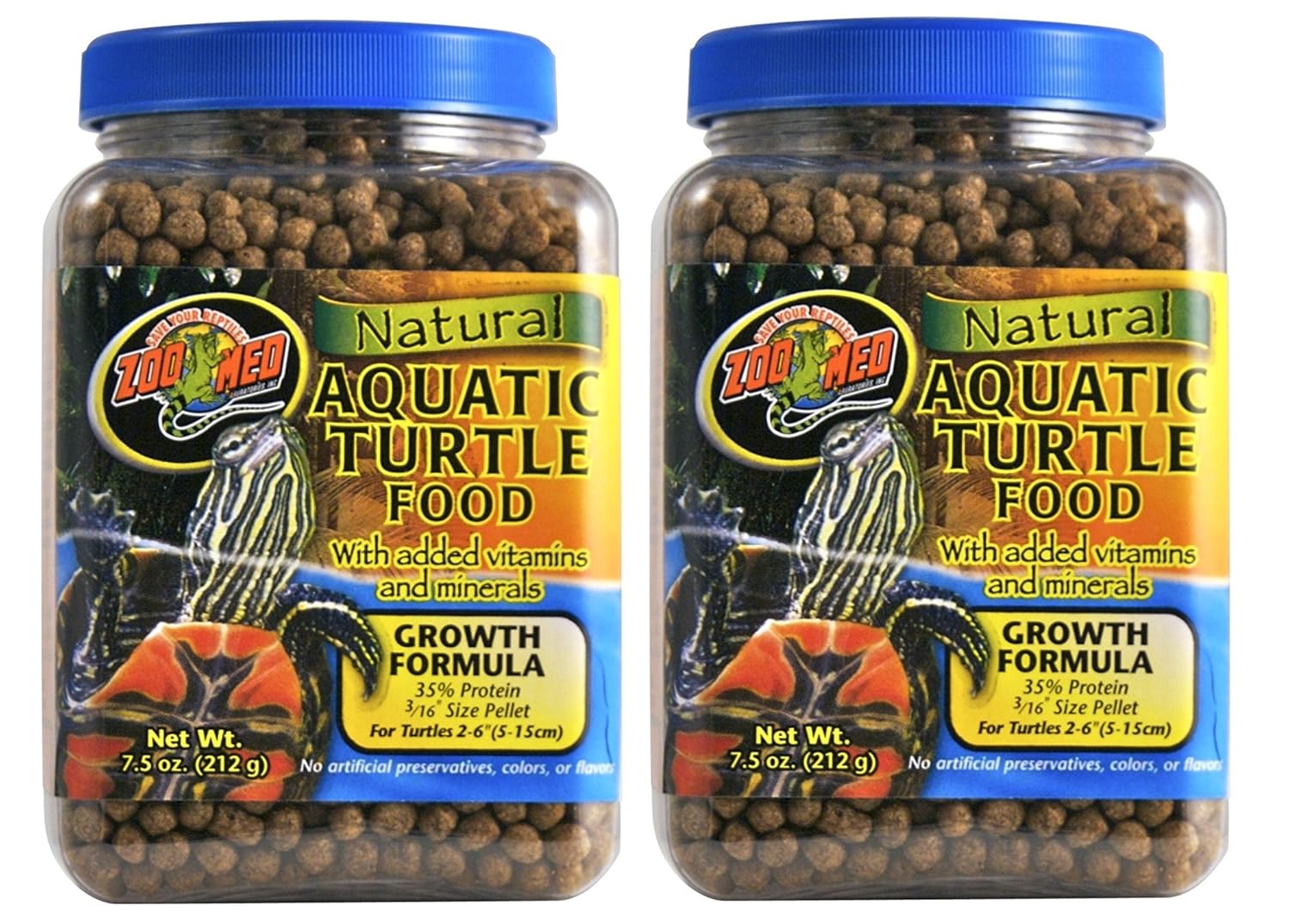 Natural Aquatic Turtle Food With Growth Formula pack of 2