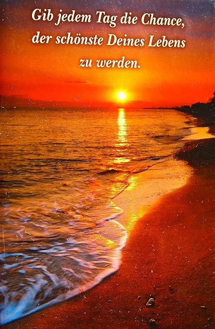 Sonnenuntergang Karte mit Umschlag, neutral, Strand & Meer "Gib jedem