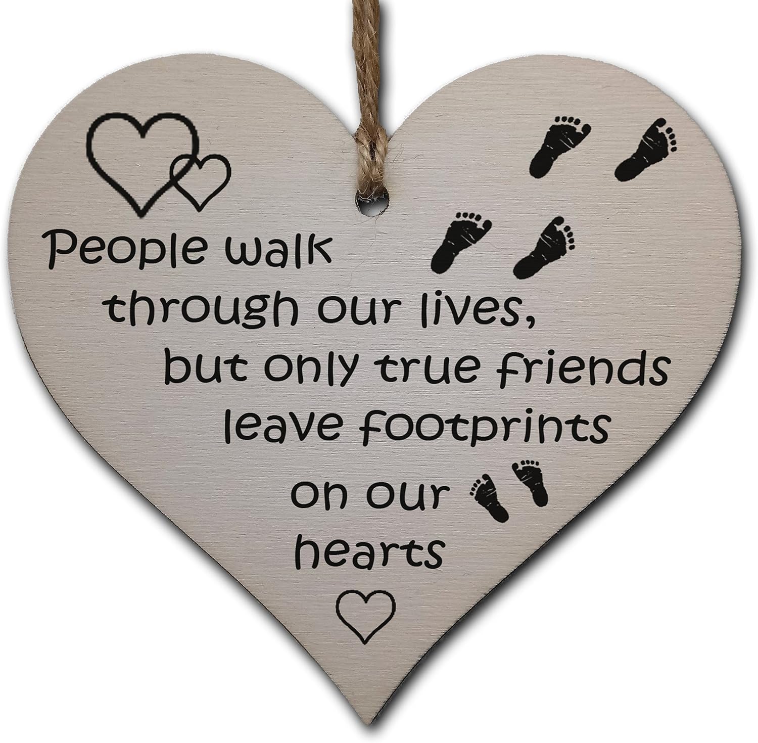 Friendship Heart Gift Plaque, Wooden Hanging Sign with Sentimental Message, Best Friend, Work Friend or BFF Present