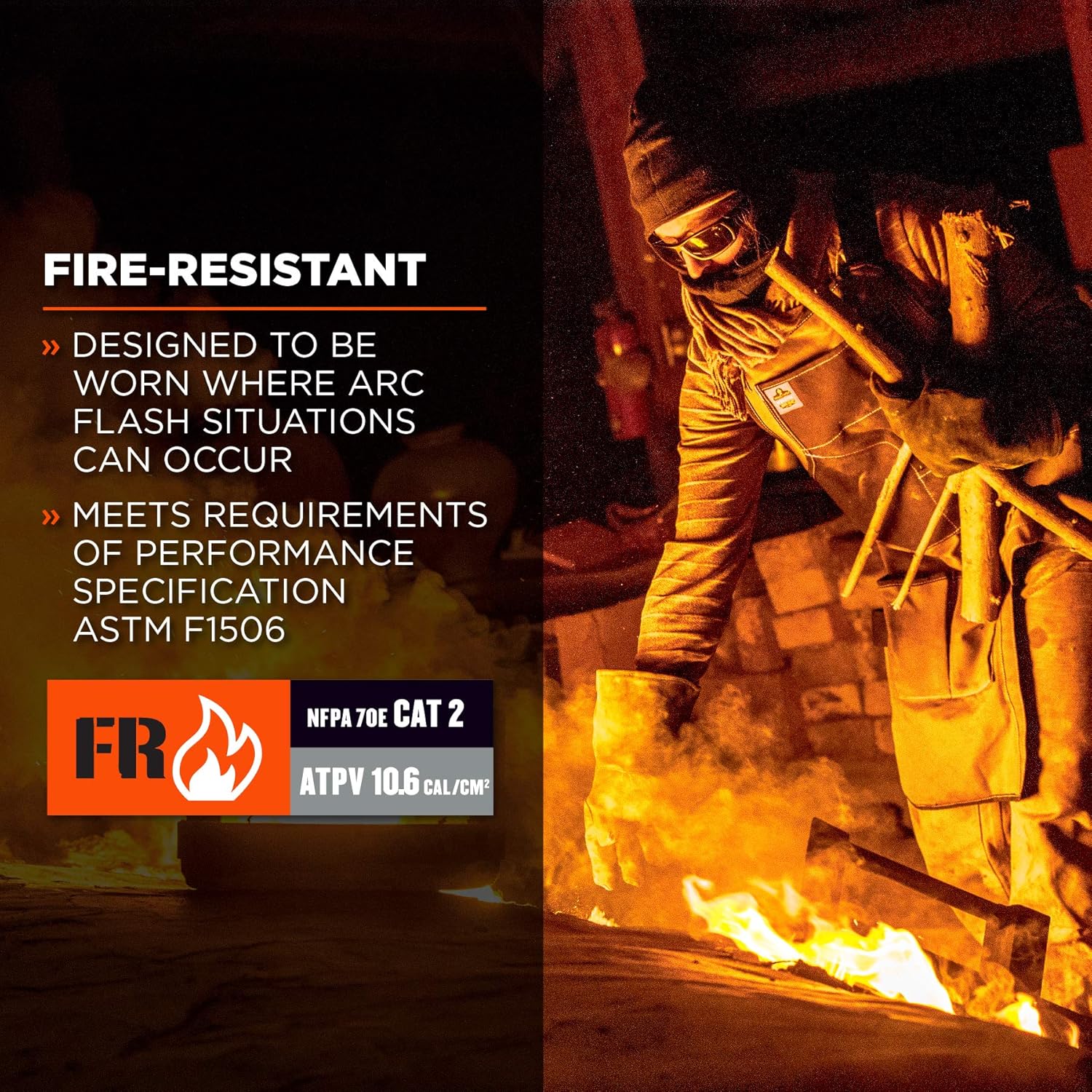 FR Rated Balaclava, Winter Face Mask, Thermal Fire Resistant Modacrylic Fleece, Ergodyne N-Ferno 6828,Black: Home Improvement