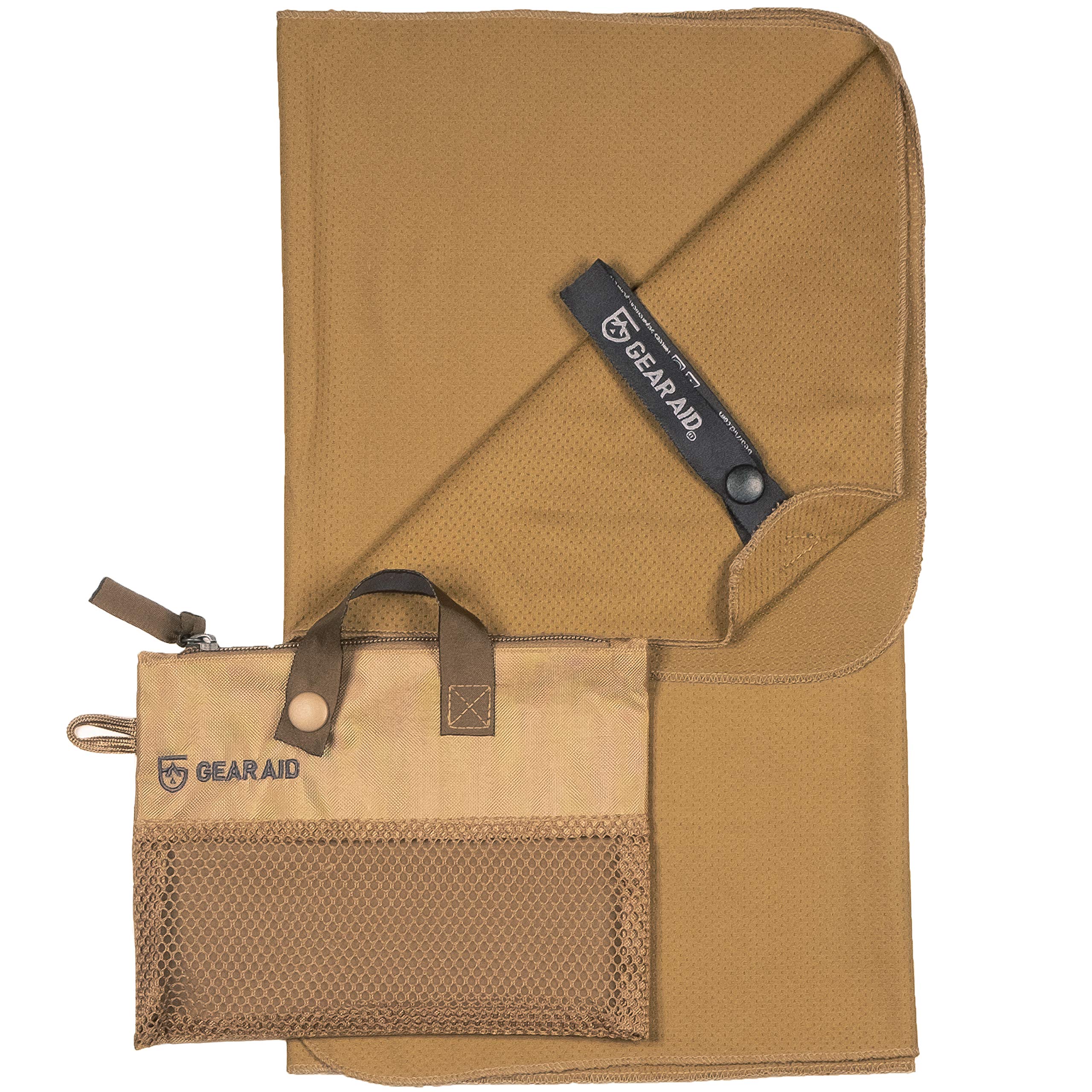 Gear Aid Fast Acting Cooling Towel for Fitness, Sports and Outdoors, 15”x36”, Coyote