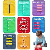 Craftstory Toddlers Montessori Toys Busy-Board for 3 4 5 Year Girls Boys Gifts, Sensory Basic-Life-Kills Shoe-Tying Practice for Kids Fine-Motor Skill Toys Teacher Resoures Preschool Classroom