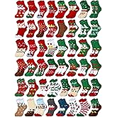 Liitrsh 48 Pairs Christmas Fuzzy Socks Bulk - Winter Holiday Long Fluffy Santa Socks, Xmas Cozy Cartoon for Family Adults Women Men Gift Exchange Christmas Party Favors