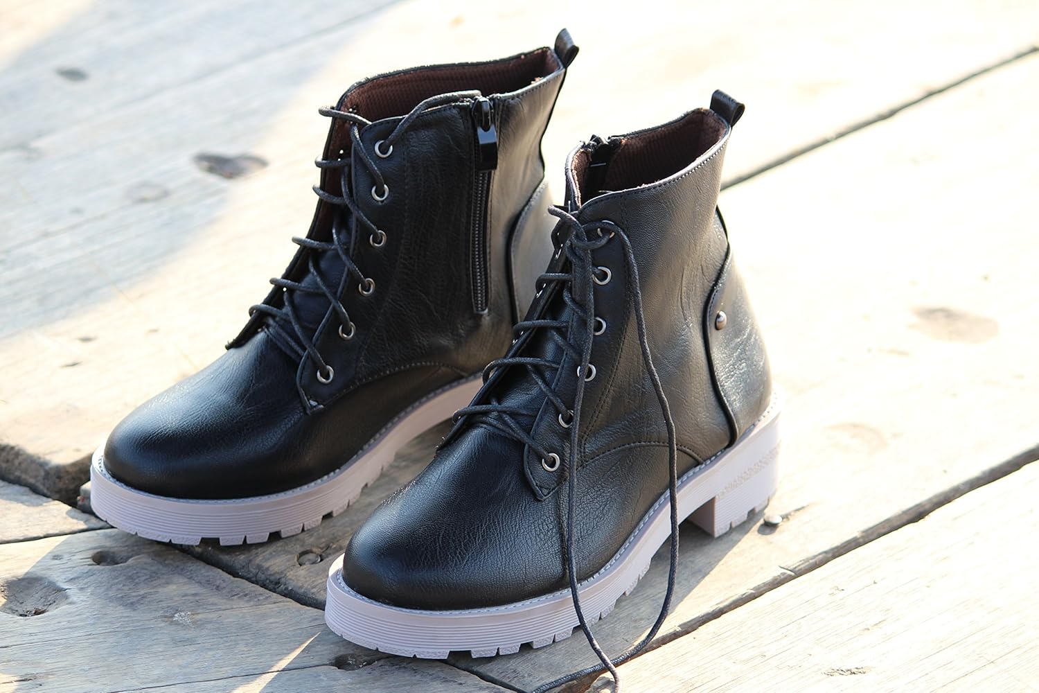 brauch women's black laces boots