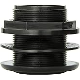 Lifegard Aquatics Standard Threaded Bulkhead Kit for Fish Aquariums &ndash; High-Impact Resistant PVC &ndash; Includes Bulkhead Fitting, Gasket, Lock Nut &ndash; Jet Black &ndash; 1-1/2 Inch