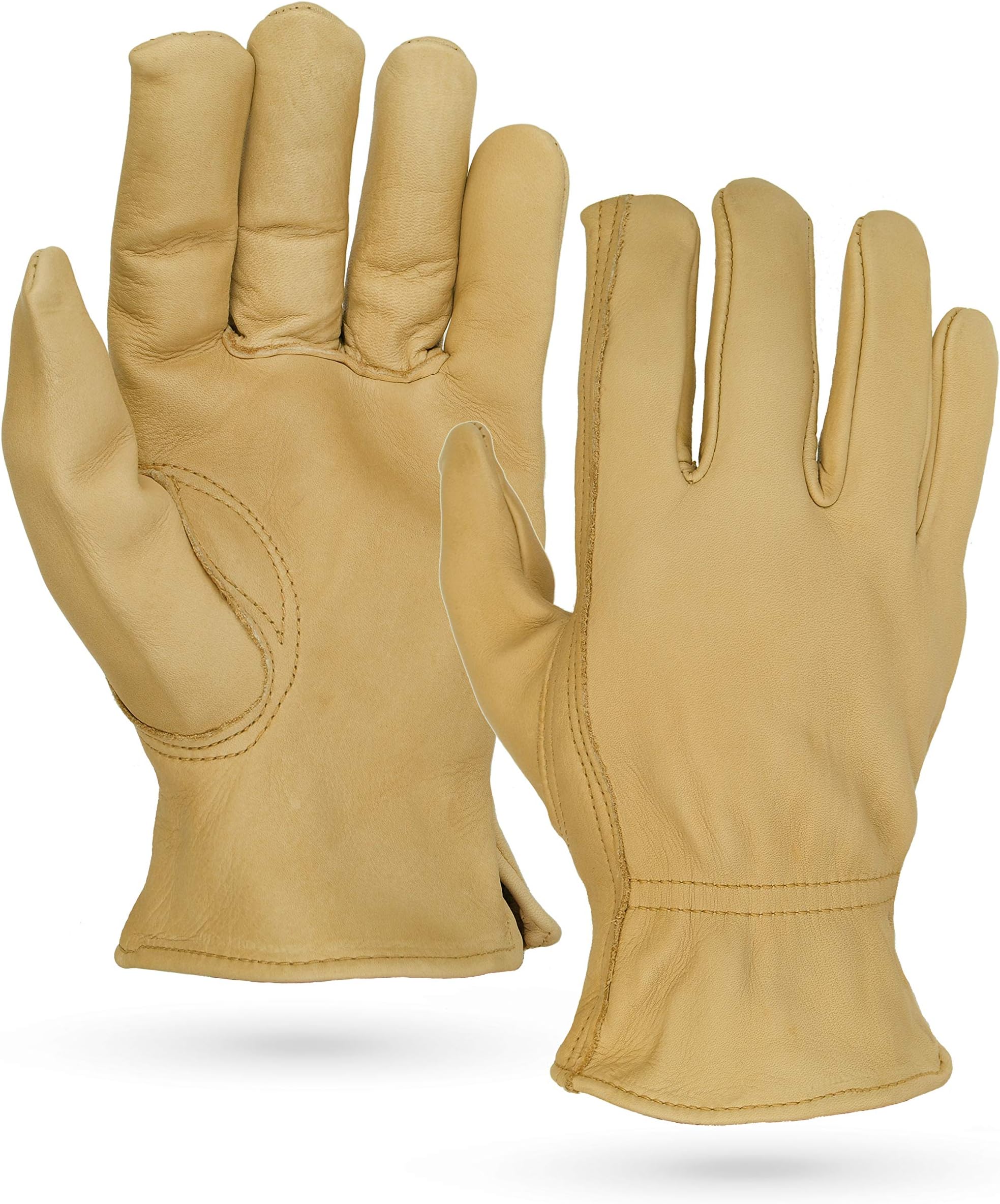 Illinois Glove Company, Water Repellent Grain Cowhide Gloves, Tan, Unlined