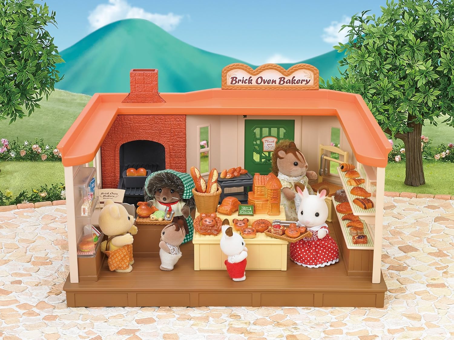 sylvanian families brick oven bakery set