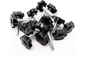 NACX M6 x 30mm Clamping Knob, Thumb Screw & Star Knob Hand Tightening Screw, 15Pcs