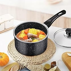 Nonstick Saucepan, 1.5 Quarts Sauce Pan with Swiss