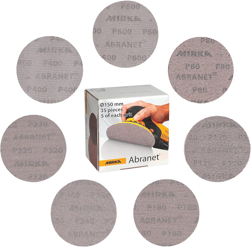 Mirka Abranet 150mm Net Sanding Discs Mix Pack 5x each grit 80-600