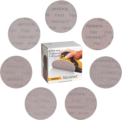 Mirka Abranet 150mm Net Sanding Discs Mix Pack 5x each grit 80-600
