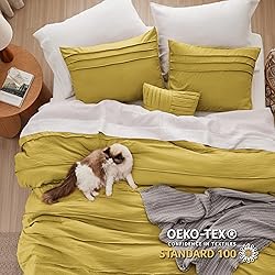 Bedsure Yellow California King Comforter Set - 4
