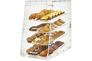 Winco ADC-4 4-Tier Pastry Display Case, Acrylic,Clear,Medium