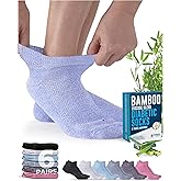 Doctor's Select Viscose Bamboo Ankle Diabetic Socks for Women and Men - 6 Pairs | Super Soft, Non Binding, Loose Wide Top