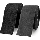 RGEXNST 3 Inch x 23 Feet Feet Sew On Hook and Loop Roll, Black Non-Adhesive Nylon Fabric Fastener Strips for Clothing Shoes and Hats Sewing, Strong Grip