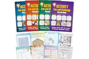Elfew 4 Pack Activity Book for Adults, 150+ Brain Games, Variety of Easy Puzzles, Relaxing Memory Activities,Large-Print Puzz