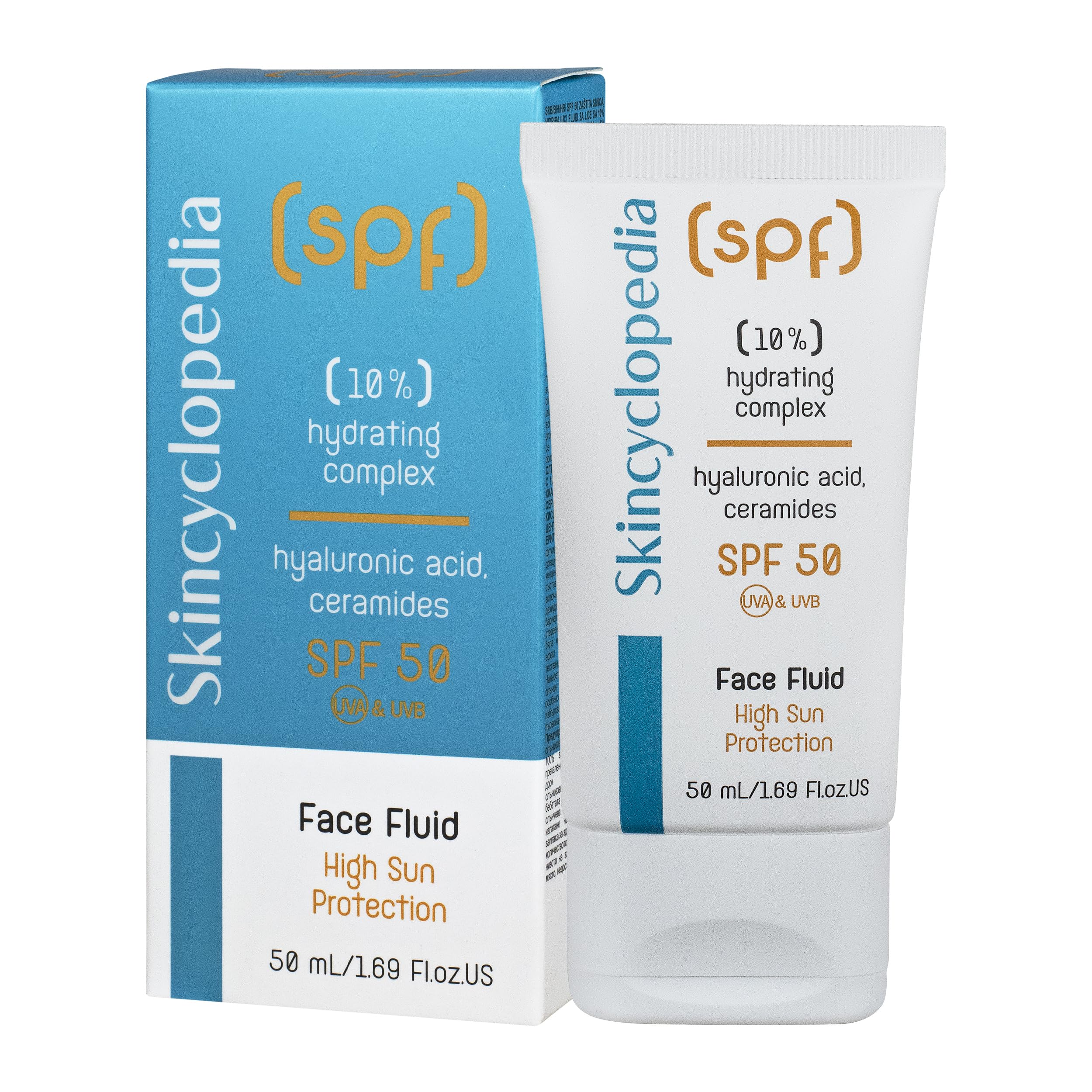 Skincyclopedia SPF 50 Face Sunscreen Fluid with 10% Hydrating Complex – Ground-breaking SPF 50 Sun Cream for Very High UV Protection and Concentrated Hydration, 50ml