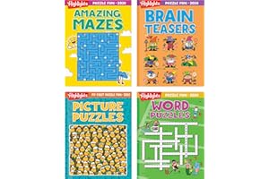 HIGHLIGHTS FOR CHILDREN 2026 Puzzle Fun Activity Book Gift Set for Kids 6 and Up, 4 Fun Books with Brain Teasers, Mazes, Word Games and More, Travel Activity and Puzzle Game Books for Kids
