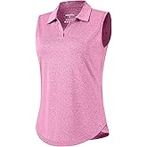 G Gradual Sleeveless Golf Shirts for Women Collared V Neck Tennis Tank Top Cooling Polo UPF 50+ Quick Dry Lightweight