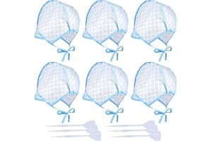 6 Pieces Disposable Hair Highlight Cap Tipping Cap Hair Coloring Highlight Dye Cap with 6 Pcs Plastic Hooks for Highlighting,