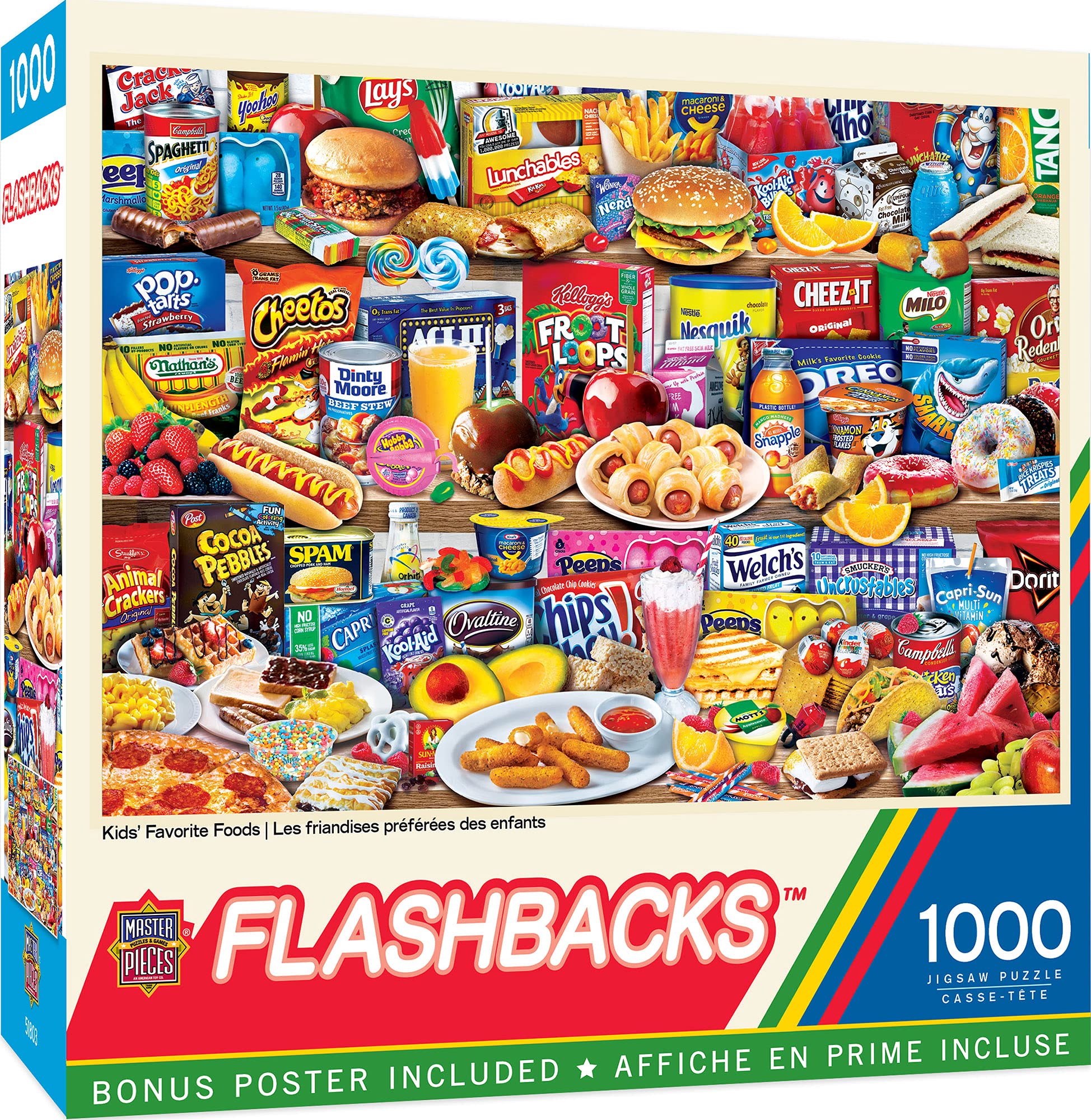 Photo 1 of MasterPieces Kids Favorite Foods 1000-Piece Jigsaw Puzzle - Eco-Friendly Matte Finish - 19.25"x26.75" - Bonus Poster - Quality Guaranteed