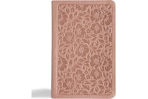 KJV Personal Size Bible, Rose Gold LeatherTouch, KJV Holy Bible, Compact and Portable, Red Letter Edition, Thumb Index, Ribbon Marker, King James Version, Floral Cover Design, Easy-to-Read Font