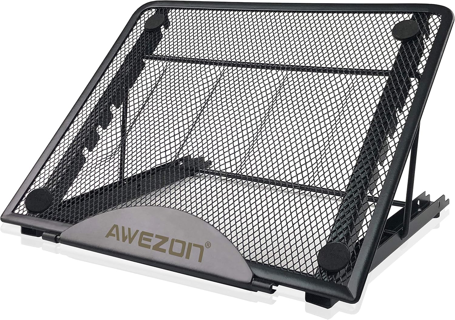 Awezon Adjustable Ventilated Laptop Stand, Foldable Tablet Stand, Portable Laptop Tray, Collapsible Cooling Pad Desk, Lightweight Desktop Computer Holder