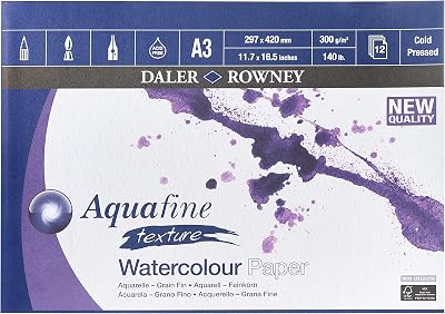 Daler Rowney Aquafine A3 12 sheets 300gsm Watercolour Pad