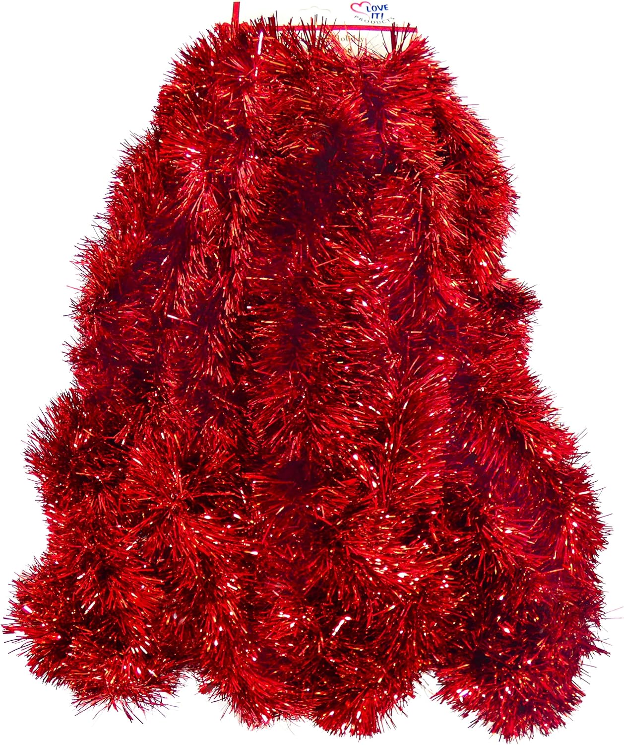 Wreaths, Garlands & Swags - Tinsel Garland 25 ft, Perfect for Holiday, Memorial Day, 4th of July, Christmas, New Year's Eve Celebration, Wedding, Birthdays, Festivities, Special Events, Decorative Accents-1 Red, 25 ft. Long