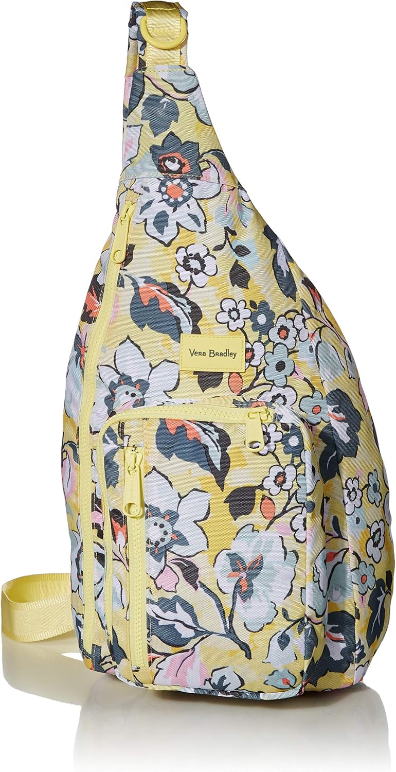 Vera Bradley Women's Recycled Lighten Up ReActive Sling Backpack, Black, One Size: Shoes