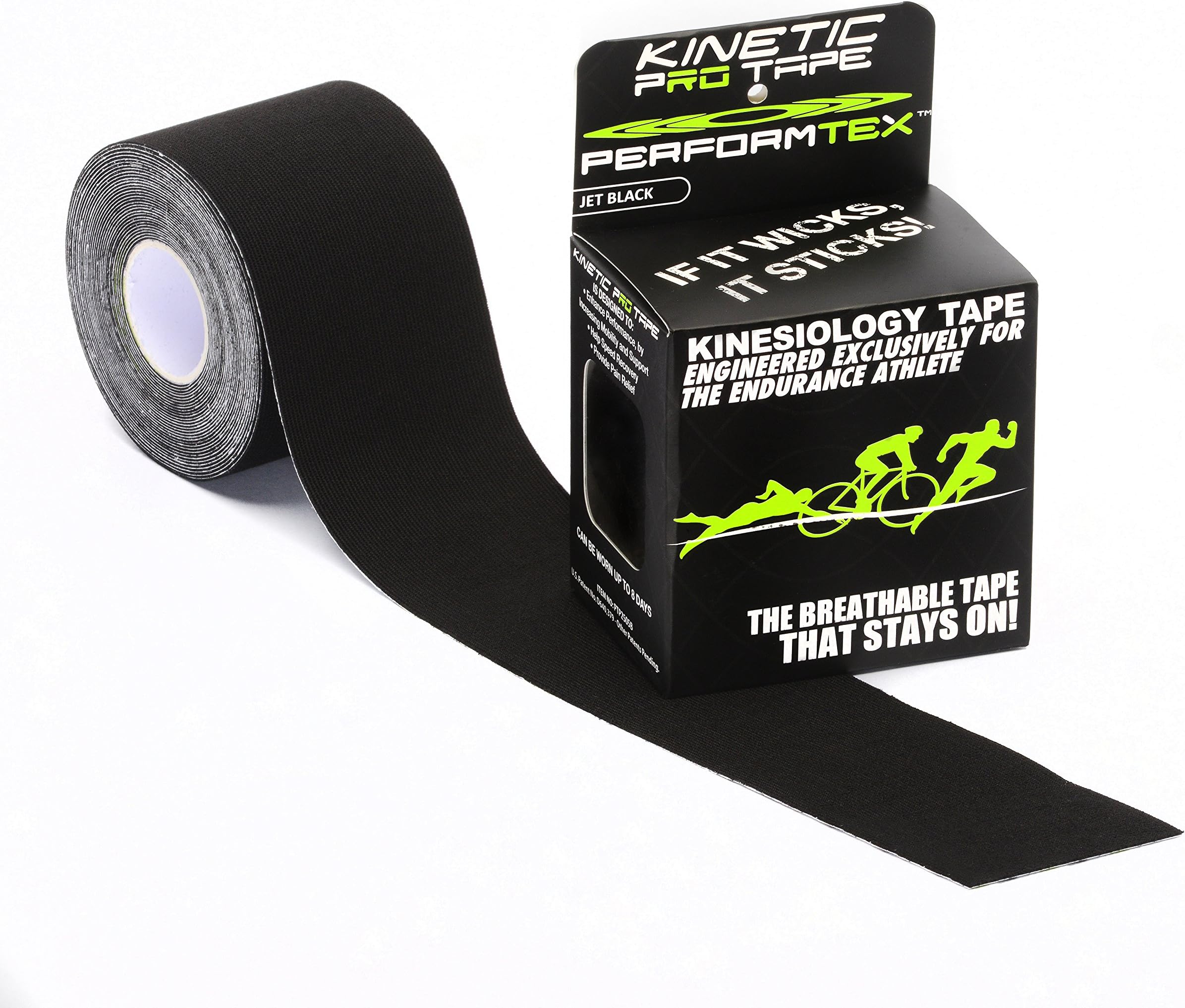 Performtex Kinetic Pro Kinesiology Tape- Jet Black - 5 Meter Roll