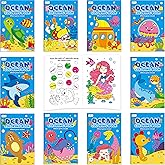 10 Pack Coloring Books for Kids, Ocean Theme Coloring Page with Games, Under The Sea Bulk Mini Coloring Books for Kids, Party Activity, Gifts