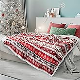 PAVILIA Premium Christmas Sherpa Throw Blanket | Christmas Decoration Reindeers, Fleece, Plush, Warm, Cozy Reversible Microfiber Holiday Blanket 60x80
