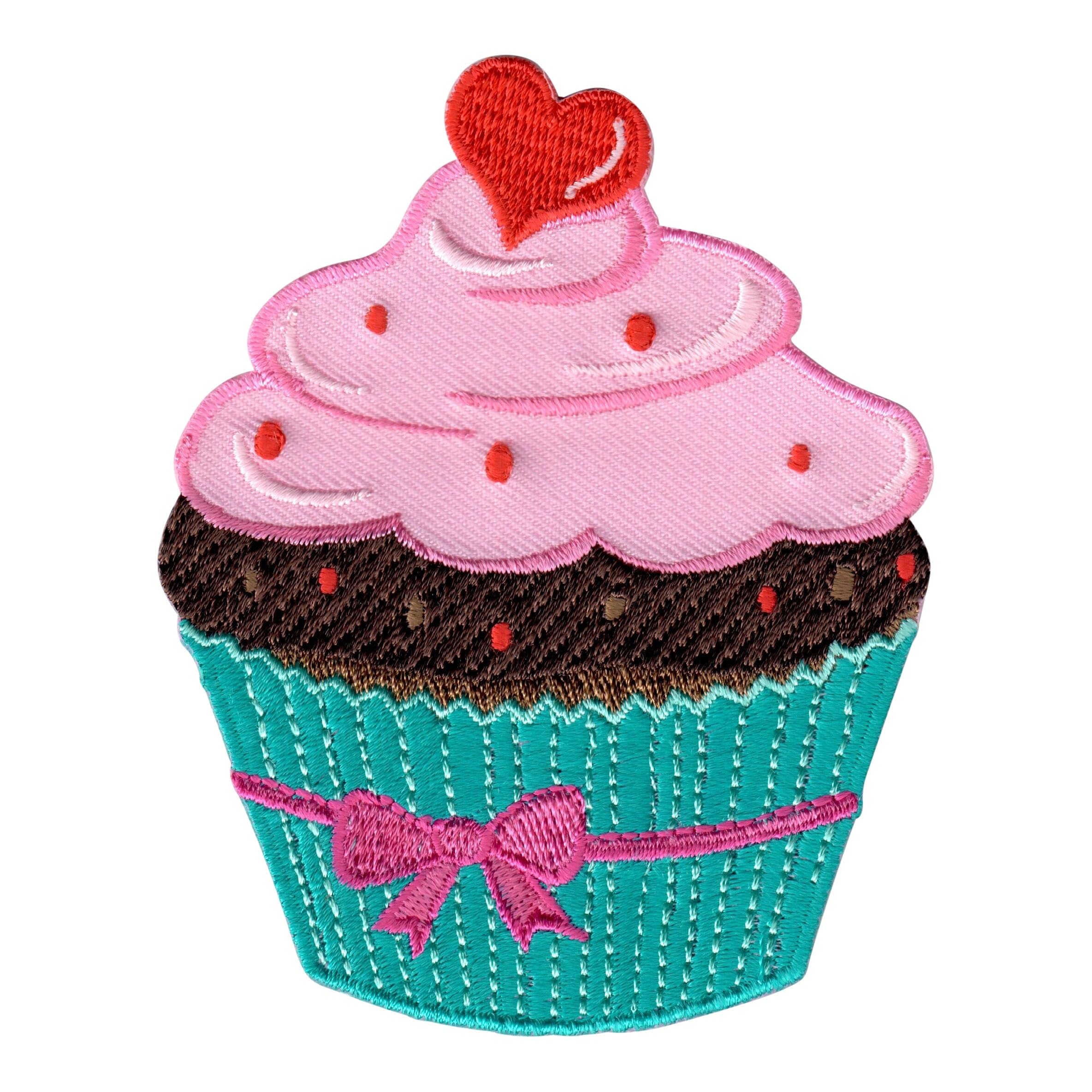 PatchMommy Cupcake Iron-On Patch - Premium Embroidered, Washable - 3.5" x 2.75" - Durable Applique for Jackets & Backpacks