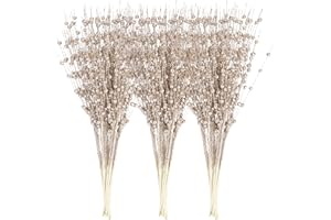 Sea Team 24-Pack Artificial Glitter Berry Stem Ornaments, Decorative Bead Sticks, Glittery Twigs, Picks, Branches for Christmas Tree, Small Vase, Holiday, Wedding, Party (17 Inches, Champagne)