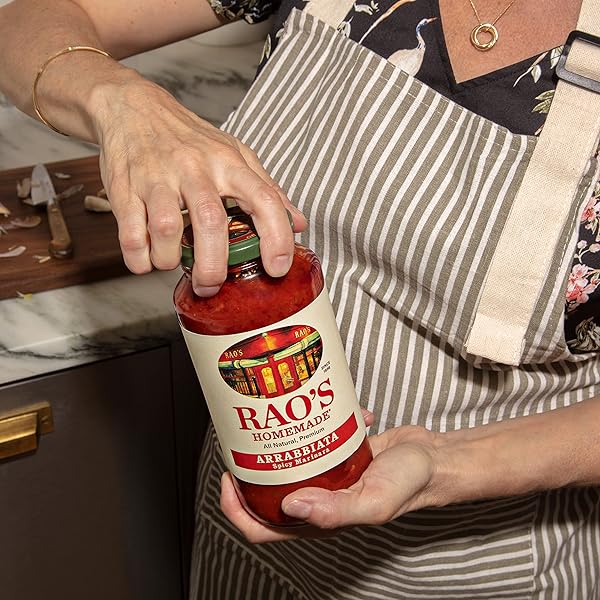 RAO’S HOMEMADE ARRABBIATA SAUCE, 32 OZ, TOMATO SAUCE, ALL PURPOSE, KETO FRIENDLY PASTA SAUCE, PREMIUM QUALITY TOMATOES FROM ITALY & CRUSHED RED PEPPER