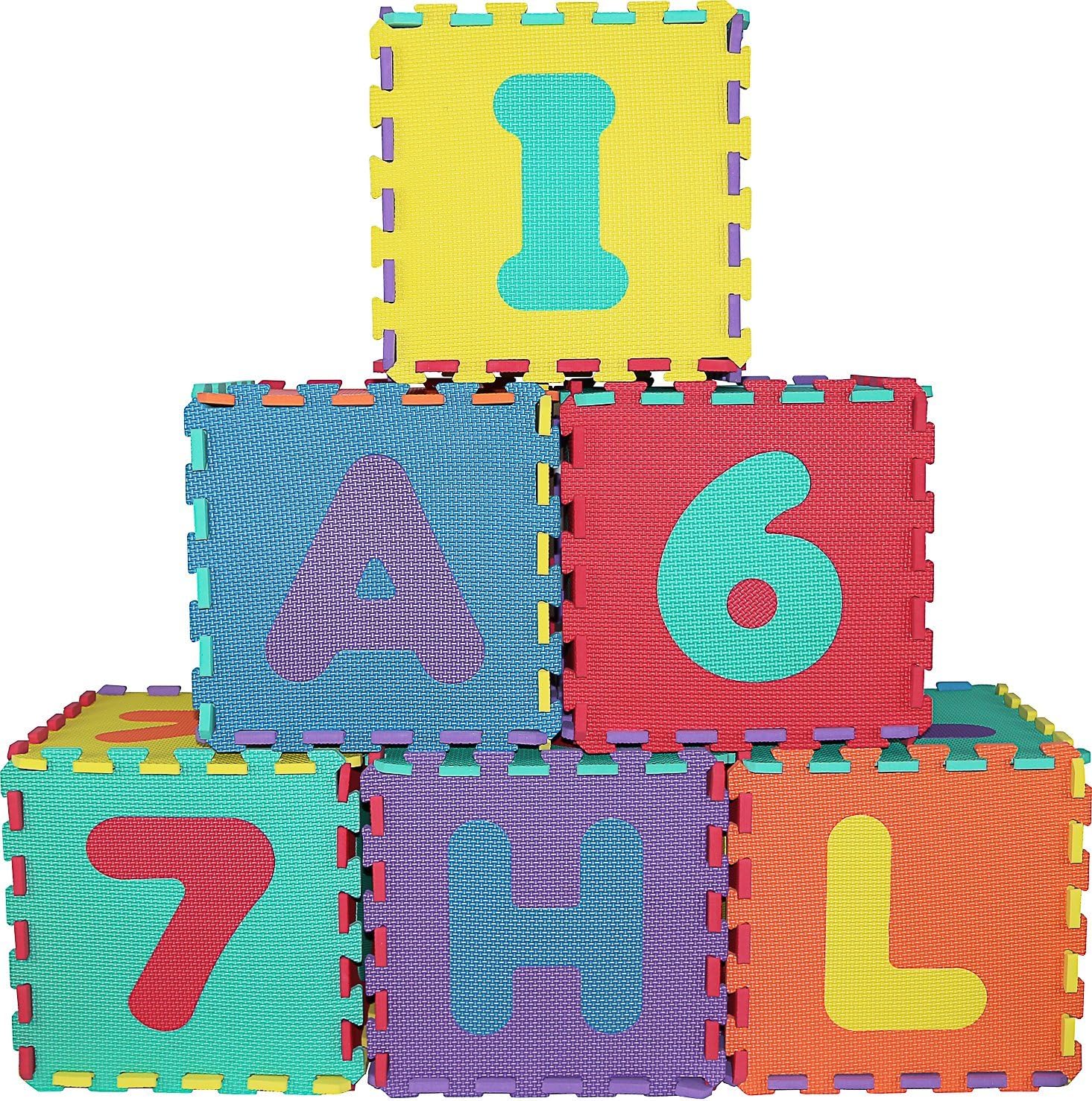 Click N' Play, Alphabet and Numbers Foam Puzzle Play Mat, 36 Tiles (Each Tile Measures 12 X 12 Inch for a Total Coverage of 36 Square Feet): Toys & Games