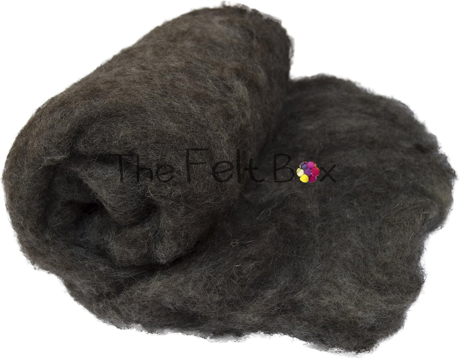 The Felt Box Core Wool Needle Felting, Carded Batt, Wool Felt Natural Brown Corriedale 200 Grams 7 Oz - Image 4