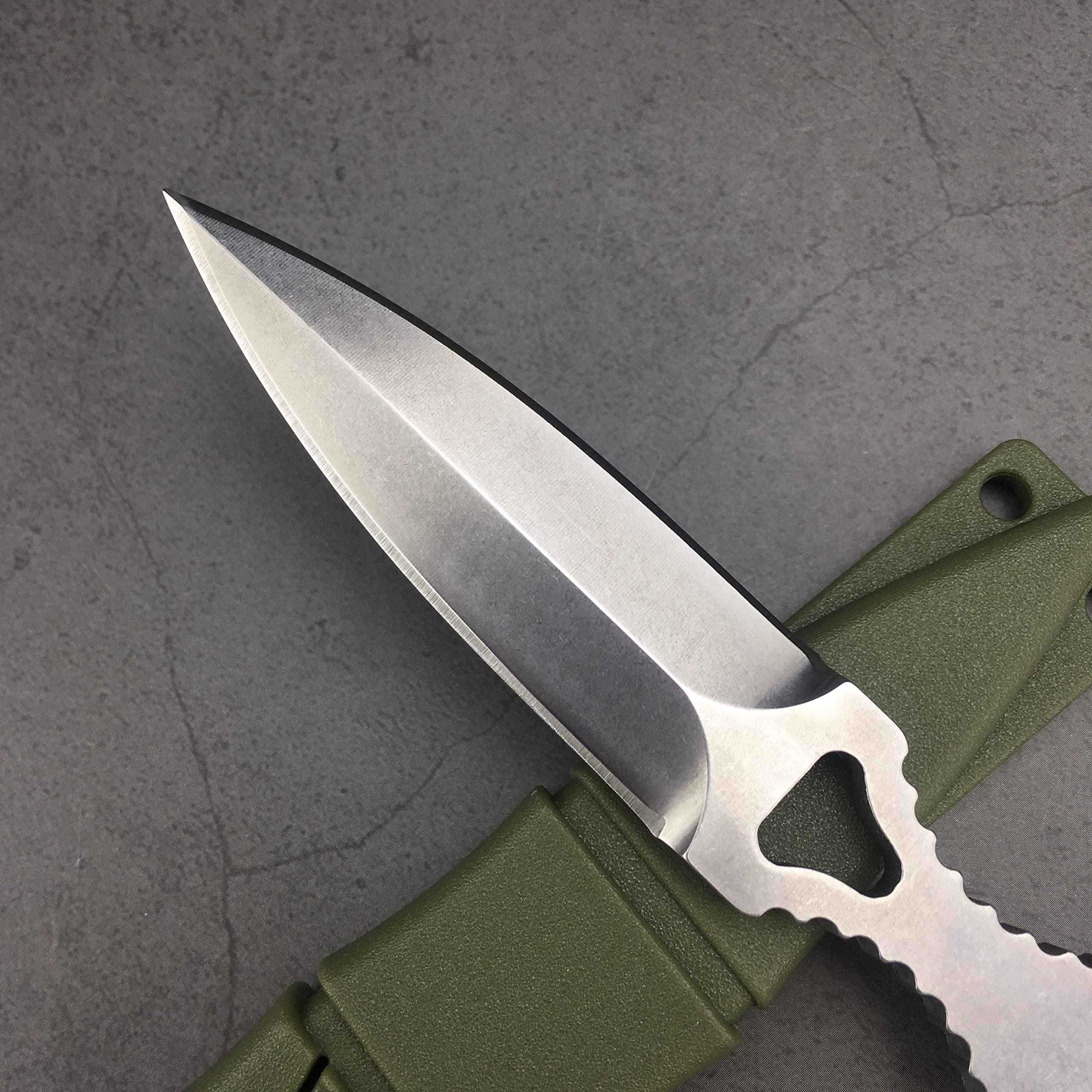 HUAAO SOCP Fixed Blade Dagger With Green Kydex Sheath, For Collections ...