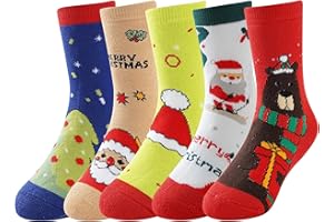 BONANGEL Boys Socks Fun Novelty Animal Design Socks Crazy Space Socks Funny Cute Food Kids socks 5 pairs