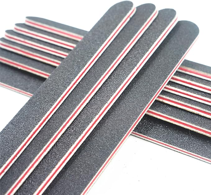 Nail Files Black Straight Nail file Double Sided Emery Board Professional Nail Tools Amazon.co