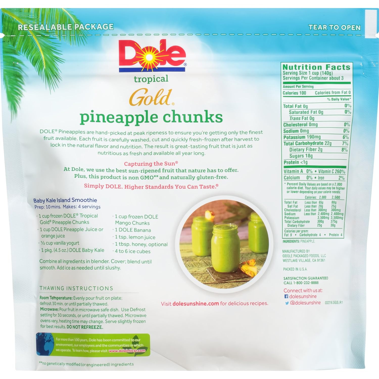 Dole Frozen Pineapple Nutrition Facts Besto Blog