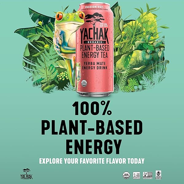 YACHAK YERBA MATE DRINK, PASSIONFRUIT, 16 FL OZ (PACK OF 12)