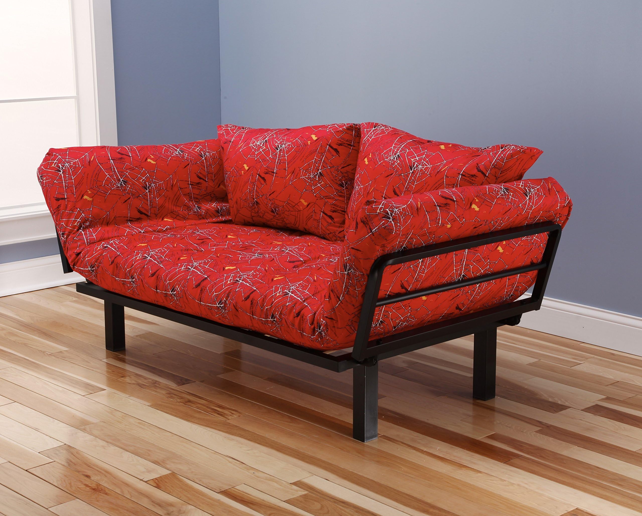 Best Futon Lounger - Versatile Positions - Sit Lounge Sleep - Smaller Size Piece of Furniture is Perfect for Bedroom Studio Apartment Guest Room Covered Patio Porch (Olivia)