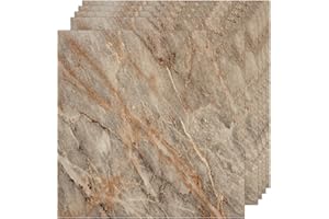 VallisCo 30-Pack Peel and Stick Vinyl Floor Tiles, 12"x12" Self-Adhesive Waterproof Peel and Stick Flooring Planks DIY for Bathroom, Kitchen, Living Room, Cover 30 Sq. Ft Light Brown