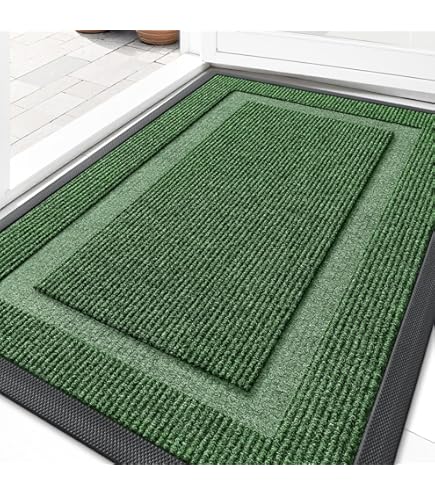 Hicorfe - Felpudo De Interior, Parte Delantera Trasera, Antideslizante, De 50 X 80 Cm, Absorbente, Resistente A La Suciedad, Para Entrada, Lavable, De Perfil Bajo, Color Azul Marino