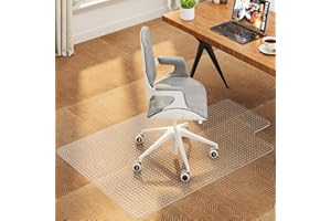 KIOORE Office Chair Mat for Carpet with Lip, 40" x 50" Clear Plastic Heavy Duty Desk Floor Protector, Low Pile Carpet Saver Mat for Rolling Chairs, Smooth Glide Computer Chair Mat for Office or Home