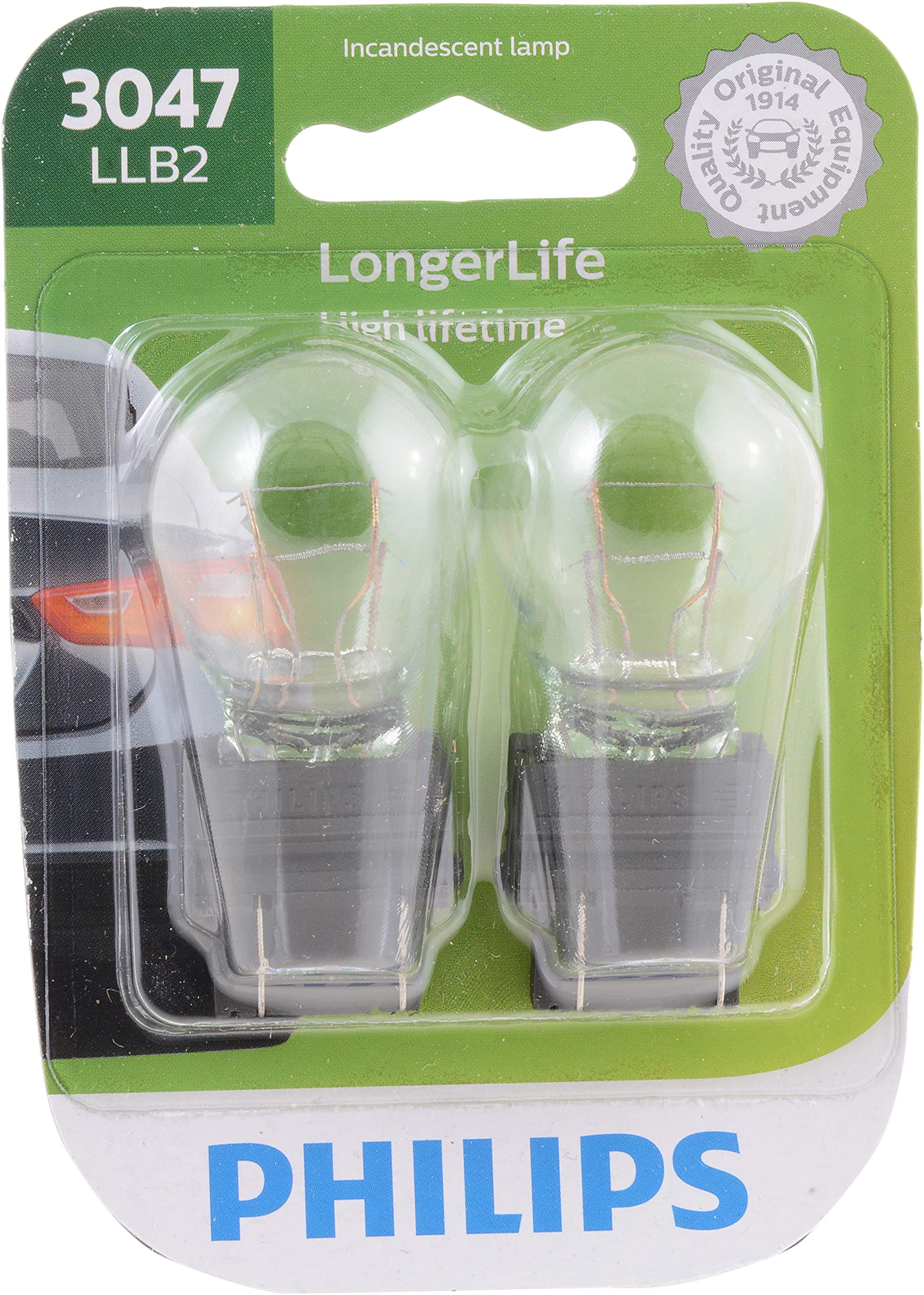 Philips 3047LLB2 3047 LongerLife Miniature Bulb, 2 Pack