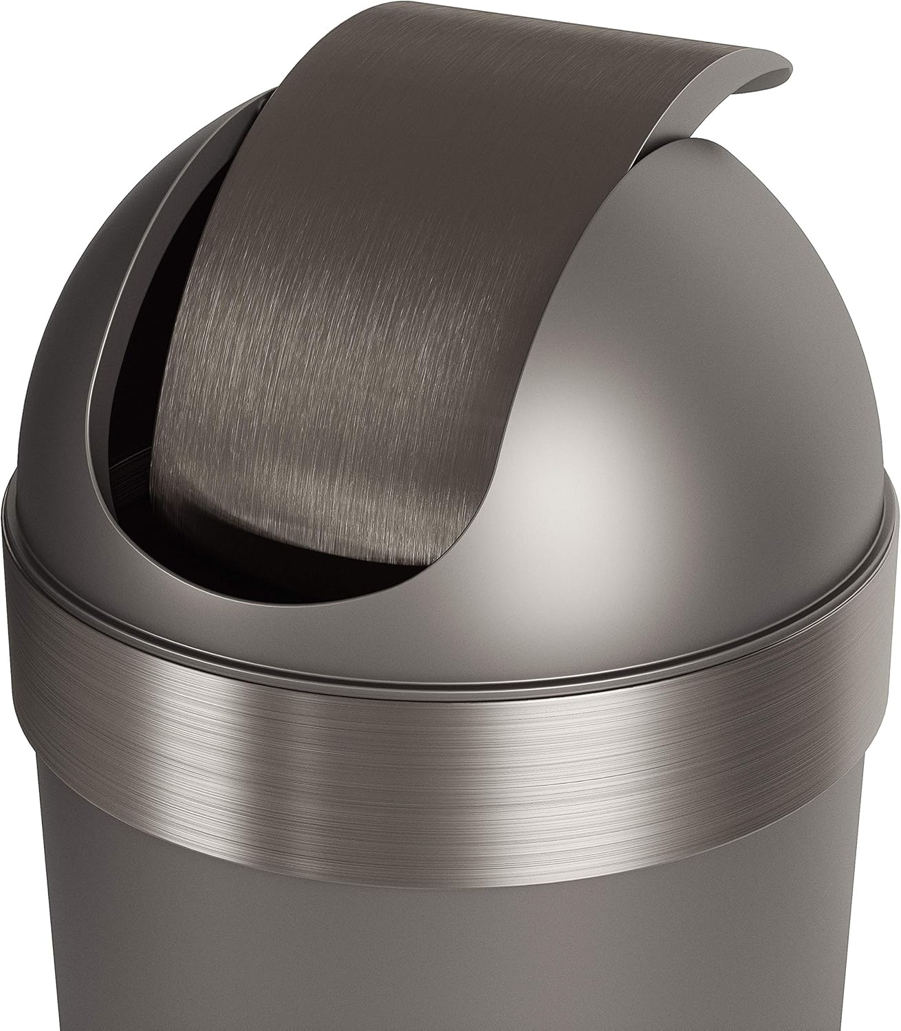 Umbra Venti Swing-Top 16.5-Gallon Kitchen Trash Large, 35-inch Tall Garbage Can for Indoor, Outdoor or Commercial Use, Pewter: Home & Kitchen